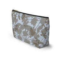 Floral Plaid Accessory Pouch w T-bottom in Aqua